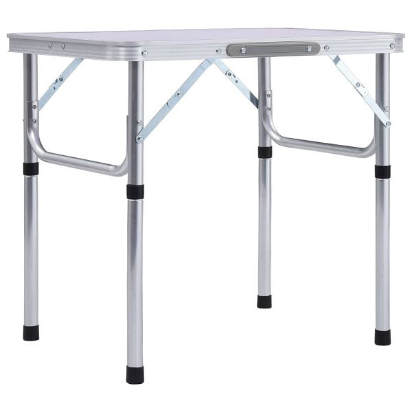 vidaXL Klappbarer Campingtisch Weiß Aluminium 60x45 cm, 48178