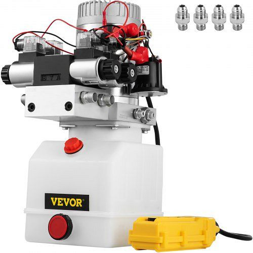 VEVOR 12V Hydraulische Pumpe mit Doppelwirkend Doppelmagnet, 4.5L Hydraulikaggregat, Kipperpumpe ZZ004234 Elektrische Hydraulikpumpe, CZYYB4.5LZZ004234V0