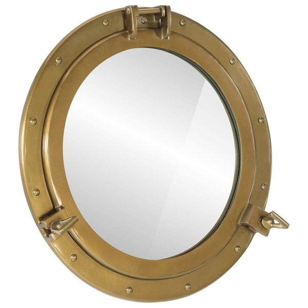 vidaXL Bullaugen-Spiegel Wandmontage Ø50 cm Aluminium und Glas, 357854