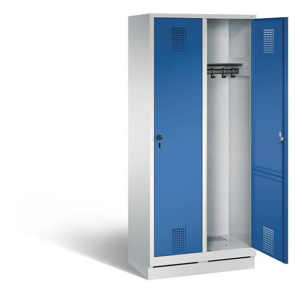C+P Garderobenschrank Evolo, H1800xB810xT500mm, Farbe: Lichtgrau / Enzianblau, 48020-22 S10006