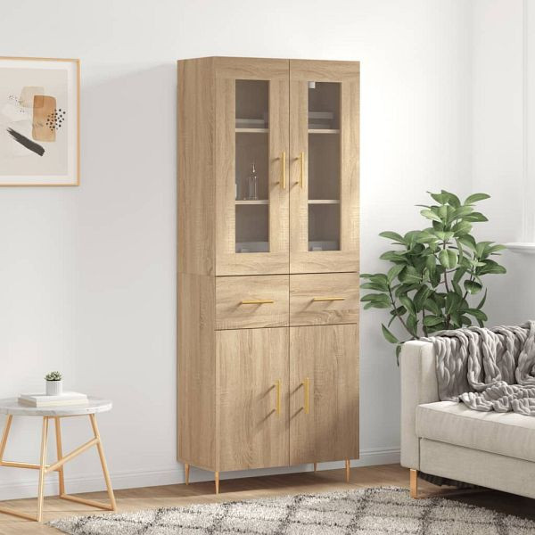 vidaXL Highboard Sonoma-Eiche 69,5x34x180 cm Holzwerkstoff, 3198524