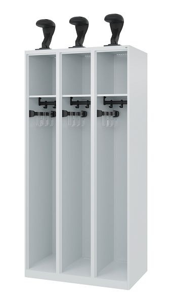 C+P Feuerwehrspind Evolo, Modell EXPERT, 3 Abteile, H1850B900T500 mm, Lichtgrau, 0491015-30 S10003