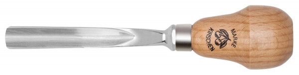 Kirschen Kerbschnitzbeitel mit Birnenheft, gebogen, mit V-förmiger Schneide, 6 mm, 5640006