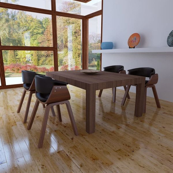 vidaXL Esszimmerstühle 4 Stück Bugholz und Kunstleder, 270547
