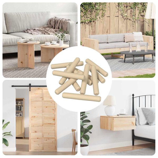 vidaXL Holzdübel 12000-teilig Braun Massivholz, 864372