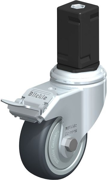 Blickle LKRA-TPA 80K-11-FI-FK-EV17 Apparate-Lenkrolle mit Expander & Feststeller, Thermoplastisches Gummi-Elastomer, Grau, 847851