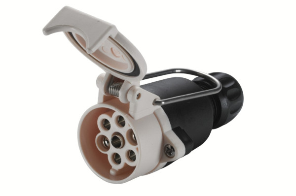 HELLA Steckdose, 12V, 7-polig, Länge: 107mm, Gehäusefarbe: schwarz, schwarz/weiß, DIN/ISO: 3732 S-Typ, 8JB 006 464-001