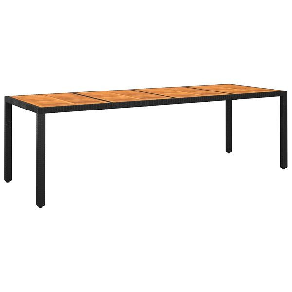 vidaXL Gartentisch 250x100x75 cm Akazienholz und Poly Rattan Schwarz, 310596