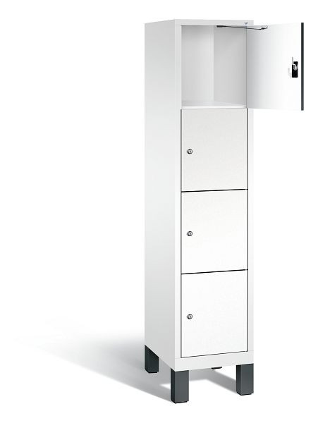 C+P Schließfachschrank Evolo, H1850xB420xT500mm, Farbe: Verkehrsweiß / Dekor Weiß, 48010-124 S10132