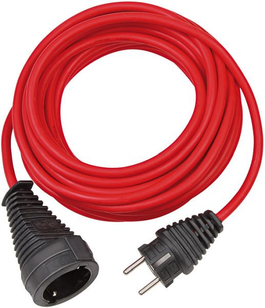 Brennenstuhl Qualitäts- Kunststoff-Verlängerungskabel mit Schutzkontakt-Stecker und -Kupplung (innen mit 10m Kabel) rot, VE: 5 Stück, 1167460