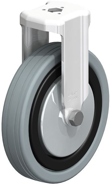 Blickle BKRA-VPA 125K-FA Apparate-Bockrolle mit Rückenloch, Vollgummi, Grau, 323261