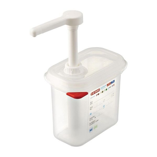 Araven Soßenspender GN 1/9 Transparent 1,5L, CR821, 8411777013629