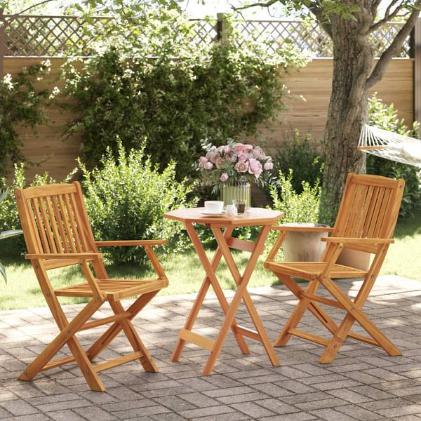 vidaXL 3-teilig Bistro-Set Klappbar Massivholz Akazie, 3295250