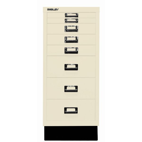 Bisley MultiDrawer™, Inkl. Sockel, DIN A4, 8 Schubladen, 669 hellelfenbein, L298S669