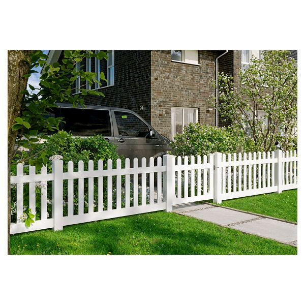 T&J ALASKA-Serie Gartenzaun, Grundelement gerade Ausführung 180 x 80 cm, PVC weiß, kartonverpackt, 45222