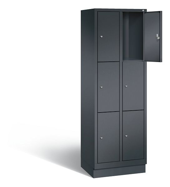 C+P Schließfachschrank Evolo, H1800xB610xT500mm, Farbe: Schwarzgrau, 48020-203 S10037