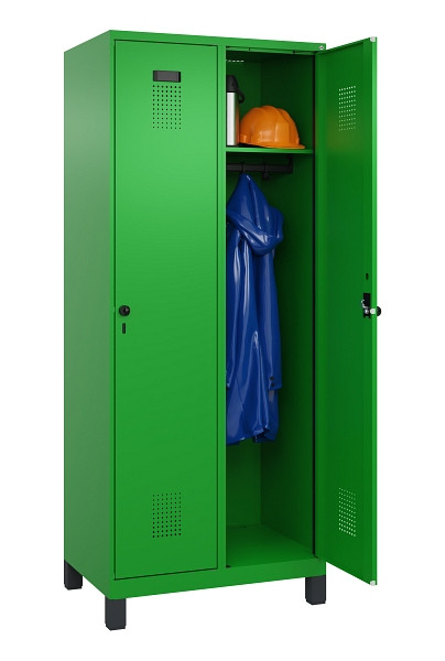 C+P Spind Evolo PLUS, mit Füßen, 2 Abteile, 1950x800x500mm, 6037/6037, Verschluss Drehriegel, Ablageböden 2, 049010-22 S10026