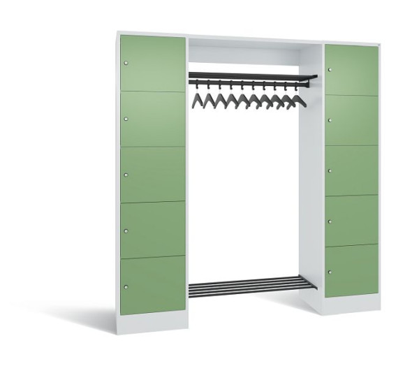 C+P Garderobe Serie 8070, H1950xB1870xT480 mm, Grau/Resedagrün, 82710-00 S10083