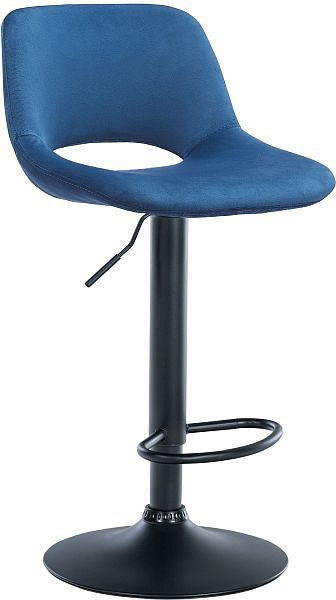 CLP Barhocker Camden Samt schwarz, blau, 324164, 4255716320843