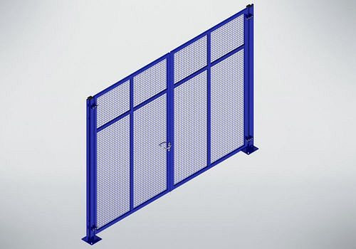 TTS Trennwandsystem 9200, Doppelflügeltor, B 4000, H 2950 mm, ultramarinblau, 285270