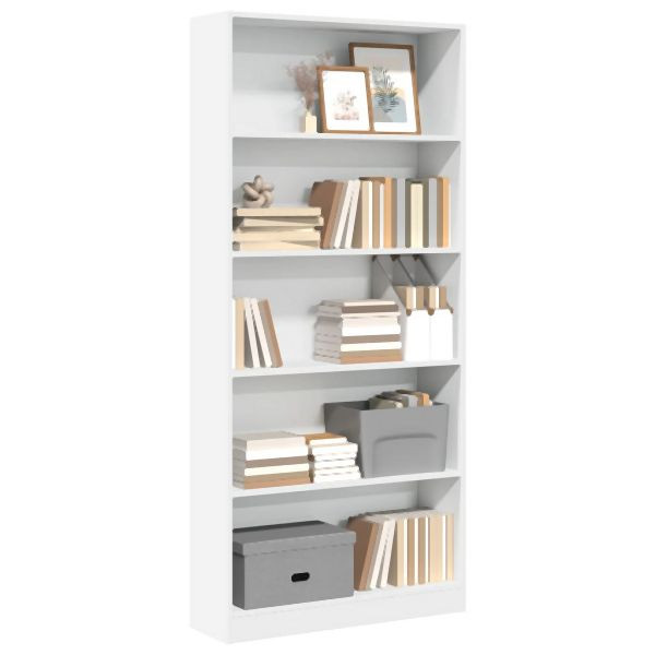 vidaXL Bücherregal Weiß 80x24x176 cm Holzwerkstoff, 857853