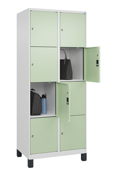 C+P Schließfachschrank Evolo PLUS, mit Füßen, 8 Fächer, 1950x800x500mm, 9016/60, 049010-224 S10019