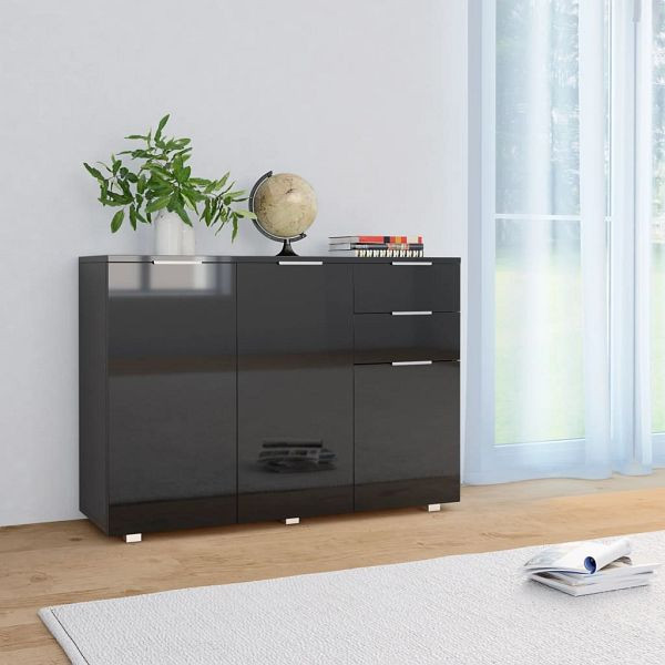 vidaXL Sideboard Hochglanz-Schwarz 107x35x80,5 cm, 283719