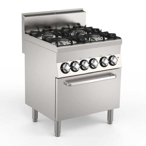 Mareno M1-600 Gasherd mit 4 x 6Kw Brennern und Elektrobackofen, 70cm, 161.009