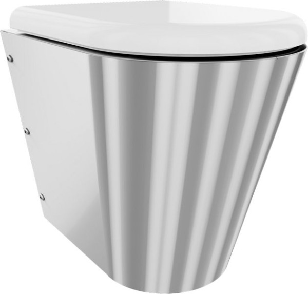 KWC T-WC, CAMPUS, Edelstahl, wandhängend, 360x456x500 mm, Schürze bodenlang, Sitz weiß, 3600000657