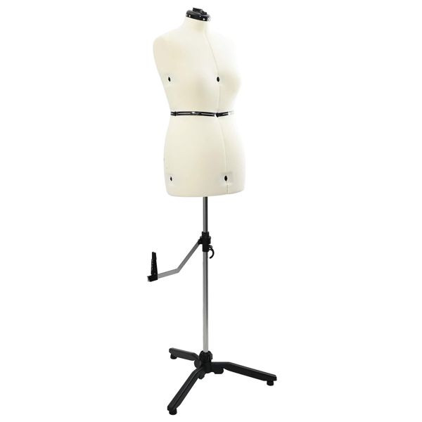 vidaXL Verstellbare Kleiderform für Damen Creme M Samt, 42018605
