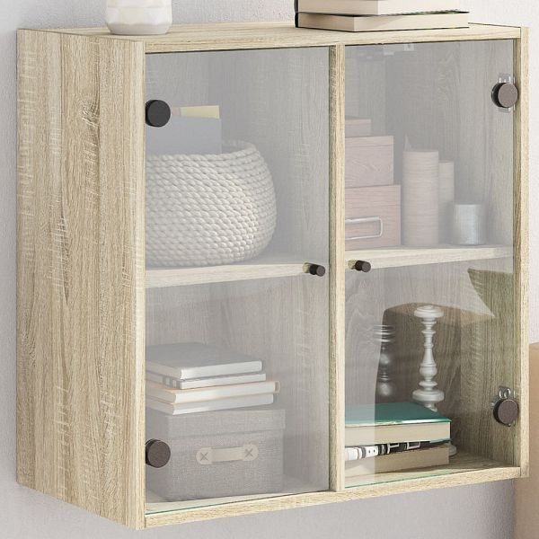 vidaXL Wandschrank mit Glastüren Sonoma-Eiche 68x37x68,5 cm, 836492
