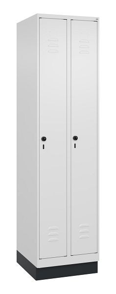 C+P Umkleidespind Classic PLUS, Sockel, 2 Abteile, 1950x500x500mm, 9016/9016, Drehriegel, 080020-29 S10014
