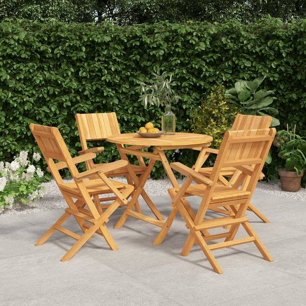 vidaXL 5-teilig Garten-Essgruppe Massivholz Teak, 3155021