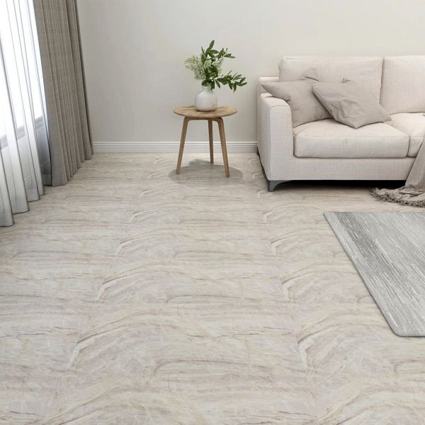 vidaXL PVC-Fliesen Selbstklebend 55 Stück 5,11 m² Beige, 324676