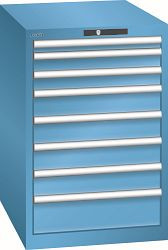 LISTA Schubladenschrank 27x36E (BxTxH) 564x725x850mm AUTO Lock, Lichtblau, Schubladen: 8, 14.403.010.A