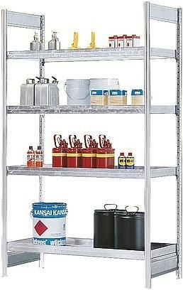 asecos Gefahrstoffregal (Anbauregal) RWW 1364 Stahl verzinkt, 1310x640x2000mm, 27836