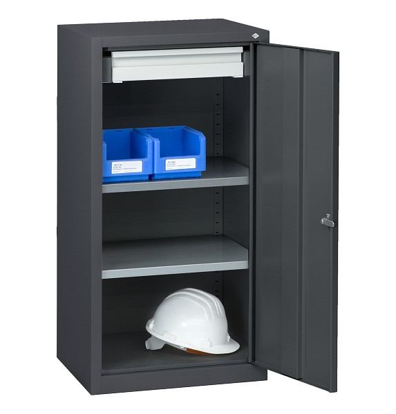 C+P Stahl-Flügeltürenschrank Serie 89, H1000xB100xT500mm, 7016/7016, 87210-00 S10072