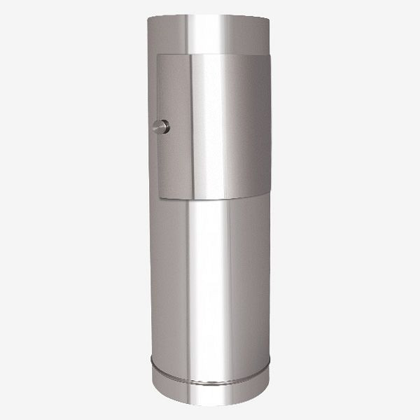 HKW Freistehende Einwurfsäule FUSION (Endmodul) - Edelstahl Ø 300 mm, 9074