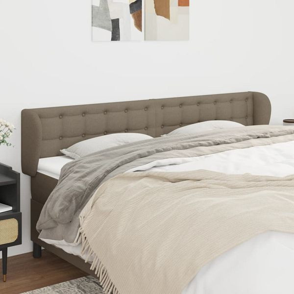 vidaXL Kopfteil mit Ohren Taupe 183x23x78/88 cm Stoff, 3117596