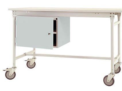 Manuflex Gehäuse-Unterbau mobil, Nutzhöhe 1 Tür und Einlegeboden mm mit lichtgrau RAL 7035, für Tischtiefe 800 mm, Lichtgrau, ZB4733.7035