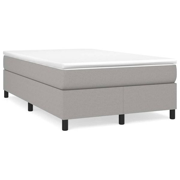 vidaXL Boxspringbett mit Matratze Hellgrau 120x190 cm Stoff, 3269683