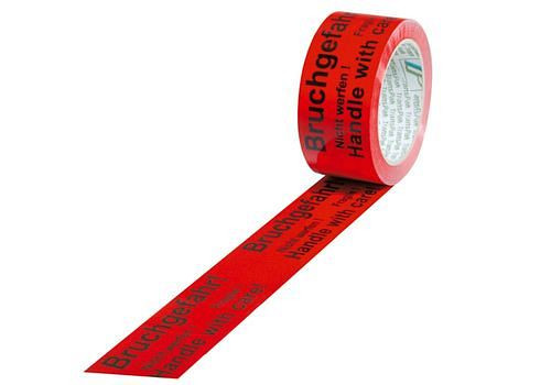 DENIOS Warn-Klebeband, PVC, Aufdruck Bruchgefahr, in signal-rot, 50 mm breit x 66 m, VE: 12 Rollen, 299580