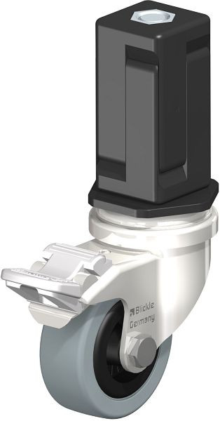 Blickle LRXA-VPA 50G-FI-EXV05 Edelstahl-Apparate-Lenkrolle mit Expander & Feststeller, Vollgummi, Grau, 856415