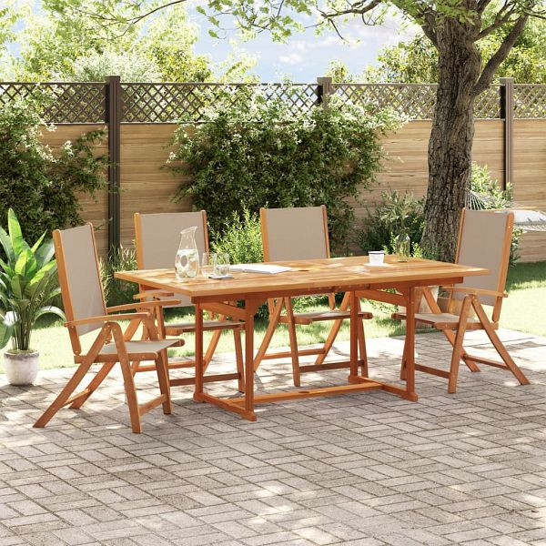 vidaXL Gartenstühle 4 Stück Klappbar Massivholz Akazie und Textilene, 3279244