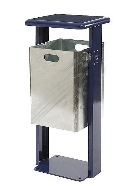 Renner Rechteck-Standabfallbehälter 40 L, mit abgerundeter Haube (t=3 mm), feuerverzinkt und komplett pulverbeschichtet, kobaltblau, 7083-30PV 5013