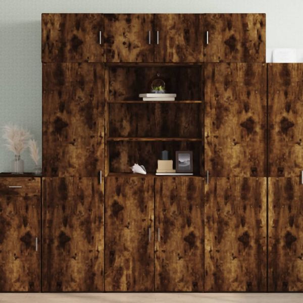 vidaXL Hochschrank Räuchereiche 80x42,5x225 cm Holzwerkstoff, 3281347