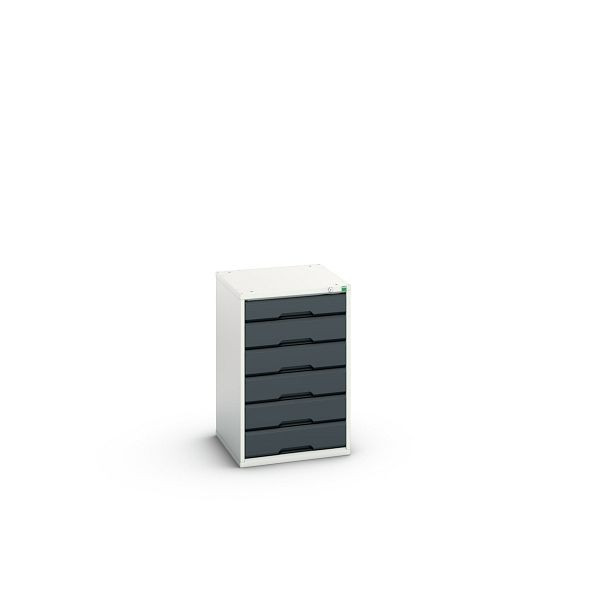 bott verso Schubladenschrank, mit 6 Schubladen, BxTxH: 525 x 550 x 800 mm, Lichtgrau / Anthrazitgrau, 16925014.19