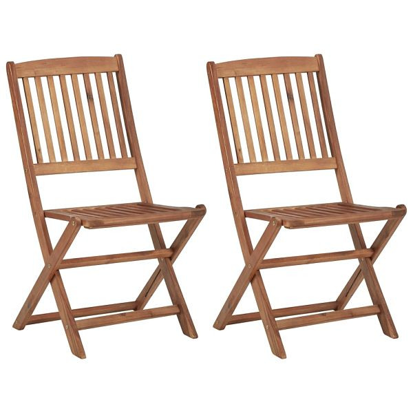 vidaXL Klappbare Gartenstühle 2 Stück Massivholz Akazie, 313603