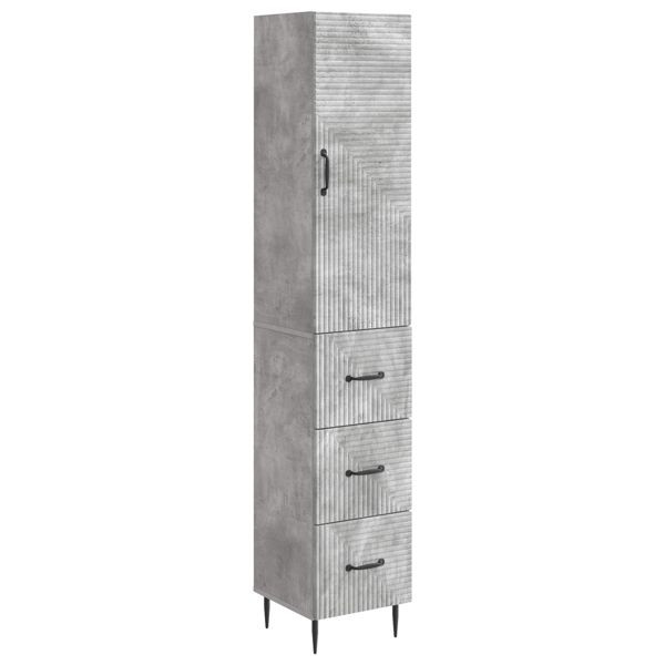 vidaXL Schrankset 2-teilig Betongrau 33 x 34,5 x 90 cm Holzwerkstoff, 3416649