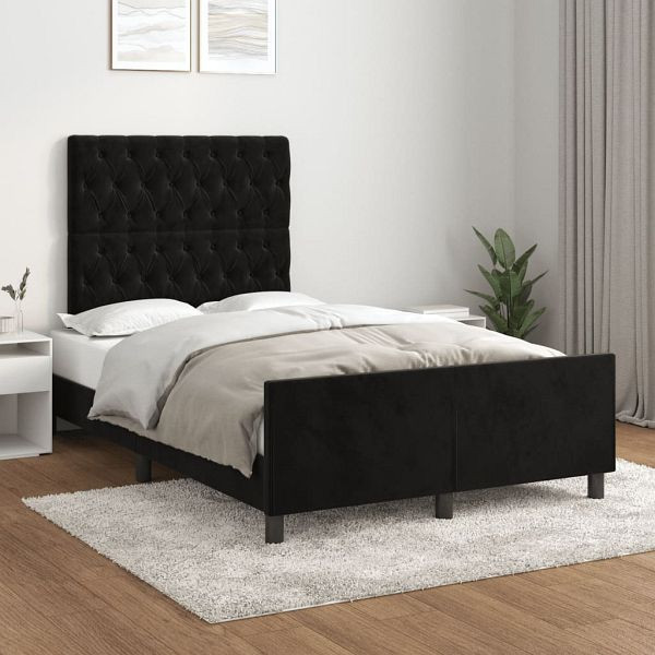 vidaXL Bettgestell mit Kopfteil Schwarz 120x200 cm Samt, 3125930